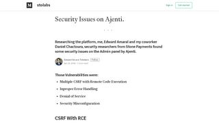 
                            1. Security Issues on Ajenti. - stolabs - Medium