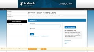 
                            2. Security > Login (existing user) > Audencia Office of ...