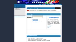 
                            6. Security > Login (existing user) > International Education
