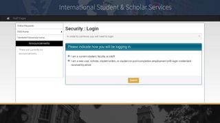 
                            9. Security > Login > International Student and Scholar Services