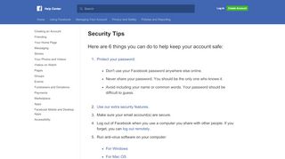 
                            9. Security Tips | Facebook Help Center | Facebook