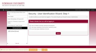 
                            4. Security > User Identification Wizard: Step 1 > International & Study ...
