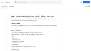 
                            1. See Gmail in standard or basic HTML version - Gmail Help