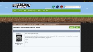 
                            1. Seed with coordinates to ender portal - Seeds - Minecraft: Java ...