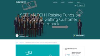 
                            3. SEEDMATCH | Raising funds by crowd - Cleverism