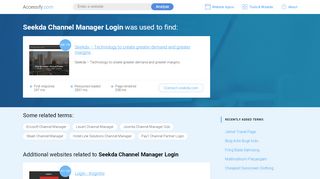 
                            3. Seekda Channel Manager Login at top.accessify.com