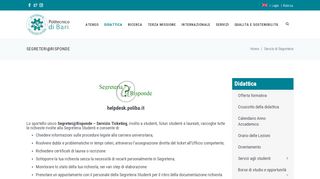 
                            8. Segreteri@Risponde | Politecnico di Bari