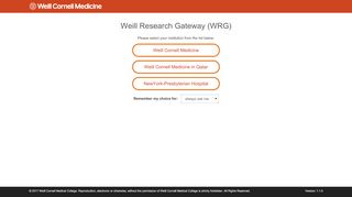 
                            4. Select Login Provider for Weill Research Gateway (WRG)