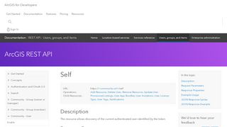 
                            2. Self—ArcGIS REST API: Users, groups, and content | ArcGIS for ...