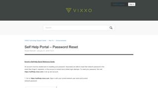 
                            5. Self Help Portal – Password Reset – VIXXO Technology ...