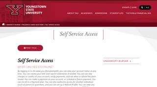 
                            9. Self Service Access | YSU