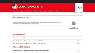 
                            2. Self-Service Banner - Lamar University