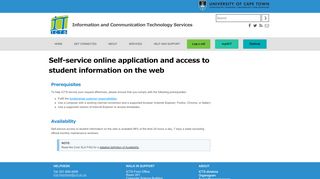 
                            4. Self-service online application and access to student ... - UCT ICTS