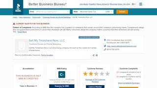 
                            9. Sell My Timeshare Now, LLC | Better Business Bureau® Profile