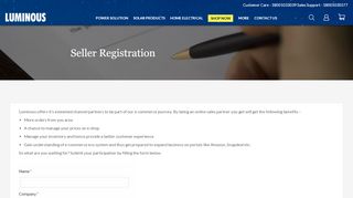 
                            2. Seller Registration - Luminous India