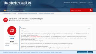 
                            1. Seltsame Sicherheits-Ausnahmeregel - Gemischte ...