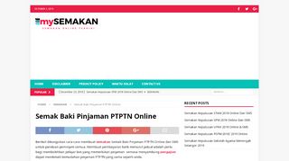 
                            7. Semak Baki Pinjaman PTPTN Online - MySemakan