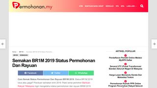 
                            3. Semakan BR1M 2019 Status Permohonan Dan Rayuan - …