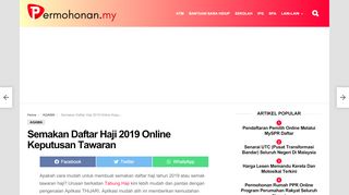 
                            8. Semakan Daftar Haji 2019 Online Keputusan Tawaran - …