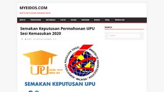 
                            8. Semakan Keputusan Permohonan UPU Sesi Kemasukan 2020 ...