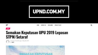 
                            4. Semakan Keputusan UPU 2019 Lepasan STPM/Setaraf - UPND