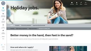 
                            8. Semester & holiday jobs | Volkswagen career