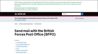 
                            2. Send mail with the British Forces Post Office (BFPO): Send an ...