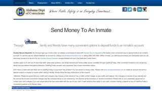 
                            2. Send Money To An Inmate - - Alabama Dept of Corrections