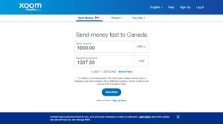 
                            9. Send Money to Canada - Transfer money online ... - xoom.com