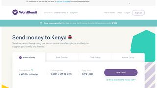 
                            1. Send money to Kenya online fast with WorldRemit