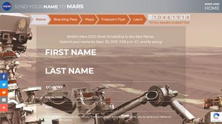 
                            5. Send Your Name to Mars