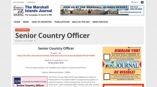 
                            4. Senior Country Officer - The Marshall Islands Journal