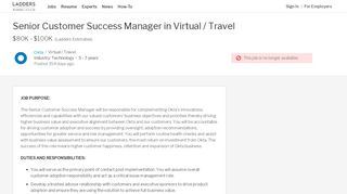 
                            9. Senior Customer Success Manager - Virtual / Travel - Okta | Ladders