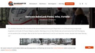 
                            8. SENIOREN BAHNCARD für alle über 60 Jahre - …