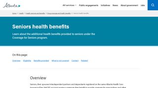 
                            11. Seniors health benefits | Alberta.ca