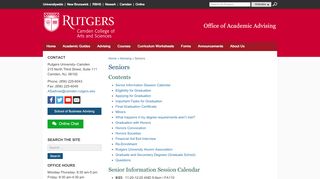 
                            5. Seniors - Office of Academic Advising - Rutgers University