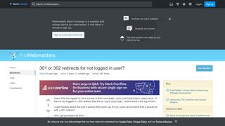
                            8. seo - 301 or 302 redirects for not logged in user? - Webmasters ...