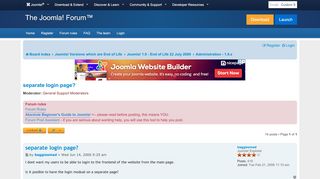 
                            2. separate login page? - Joomla! Forum - community, help and ...