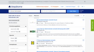 
                            6. Server Administrator Jobs - Jobbörse StepStone
