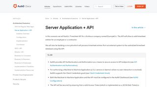 
                            1. Server Application + API - Auth0