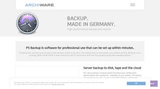 
                            3. Server backup - Archiware P5 Backup