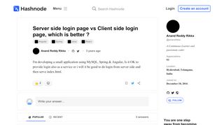 
                            4. Server side login page vs Client side login page ... - Hashnode