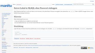 
                            6. Server:Lokal in MySQL ohne Passwort einloggen – …