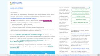 
                            3. Service client Wish : Téléphone, Mail, Adresse