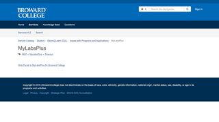 
                            2. Service - MyLabsPlus - Broward College