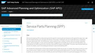 
                            4. Service Parts Planning (SPP) - SAP Help Portal