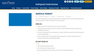 
                            3. Service Permit | Parking and Transit Services | Kent State University