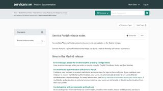 
                            1. Service Portal release notes | ServiceNow Docs