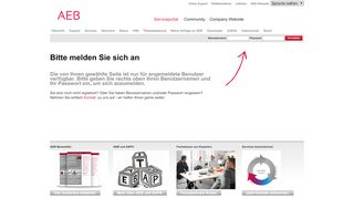 
                            3. service.aeb.de: Landingpage Login