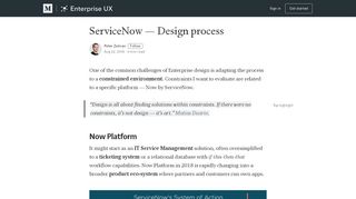 
                            1. ServiceNow — Design process - Enterprise UX - Medium